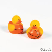 Mini Basketball Rubber Duckies<br>1 1/2"-24 piece(s)